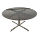 Smoked glass round table chrome Florence Knoll Roche Bobois an70