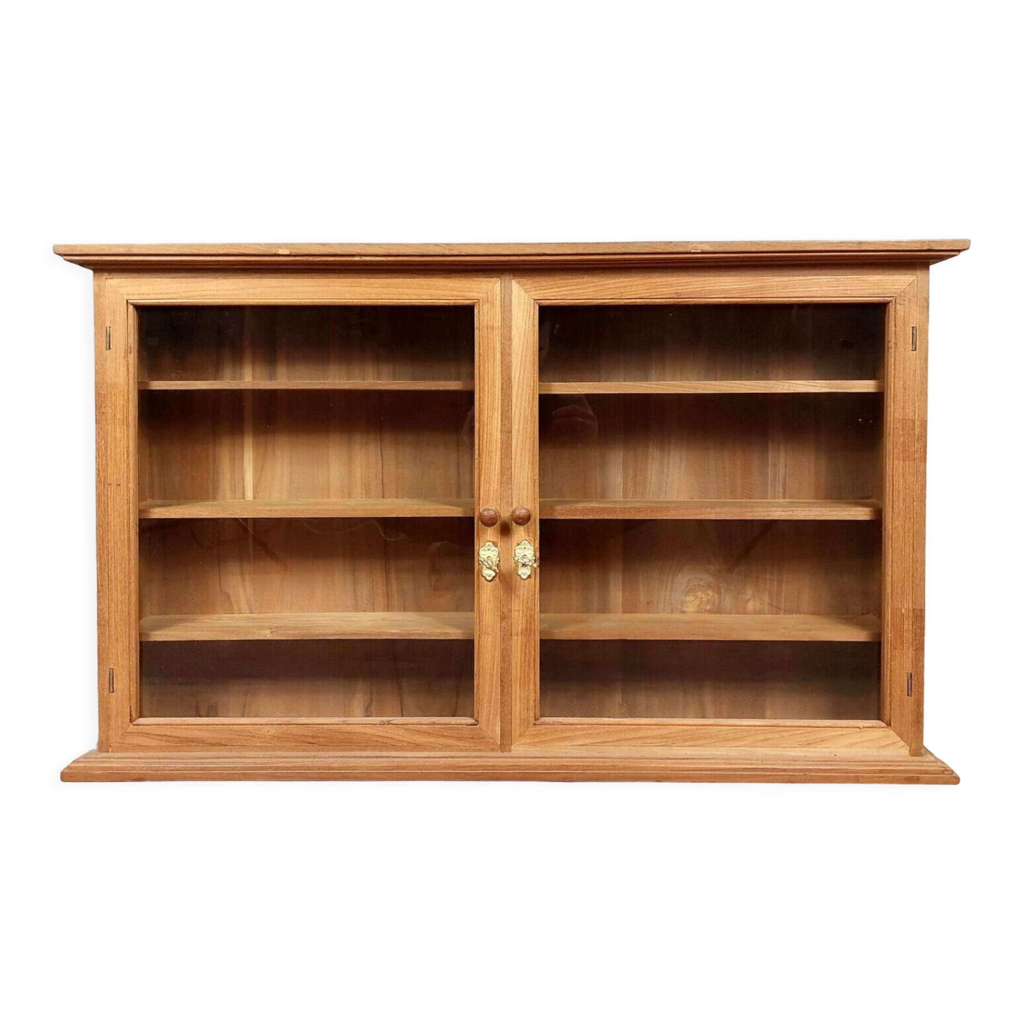 Narrow showcase in chestnut and exotic wood of the twentieth circa 1900