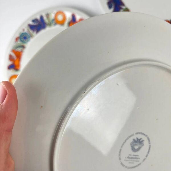 Set de 4 assiettes plates Villeroy & Boch ''Acapulco'', 1960, 2ème choix