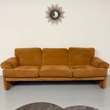 Three-seater alcantara canapé design by Tobia Scarpa for BB ITALIA vintage.