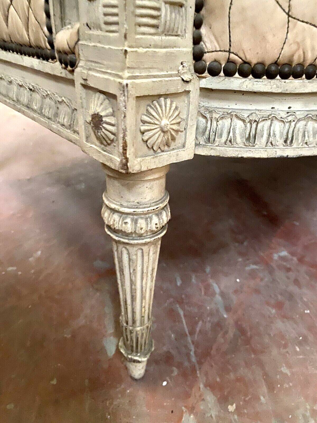 Louis XVI style bench in 20th century patinated beech