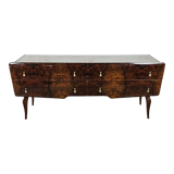 Commode du milieu du siècle avec verre et tiroirs