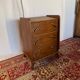 Small vintage chest of drawers in walnut and walnut veneer – 3 drawers