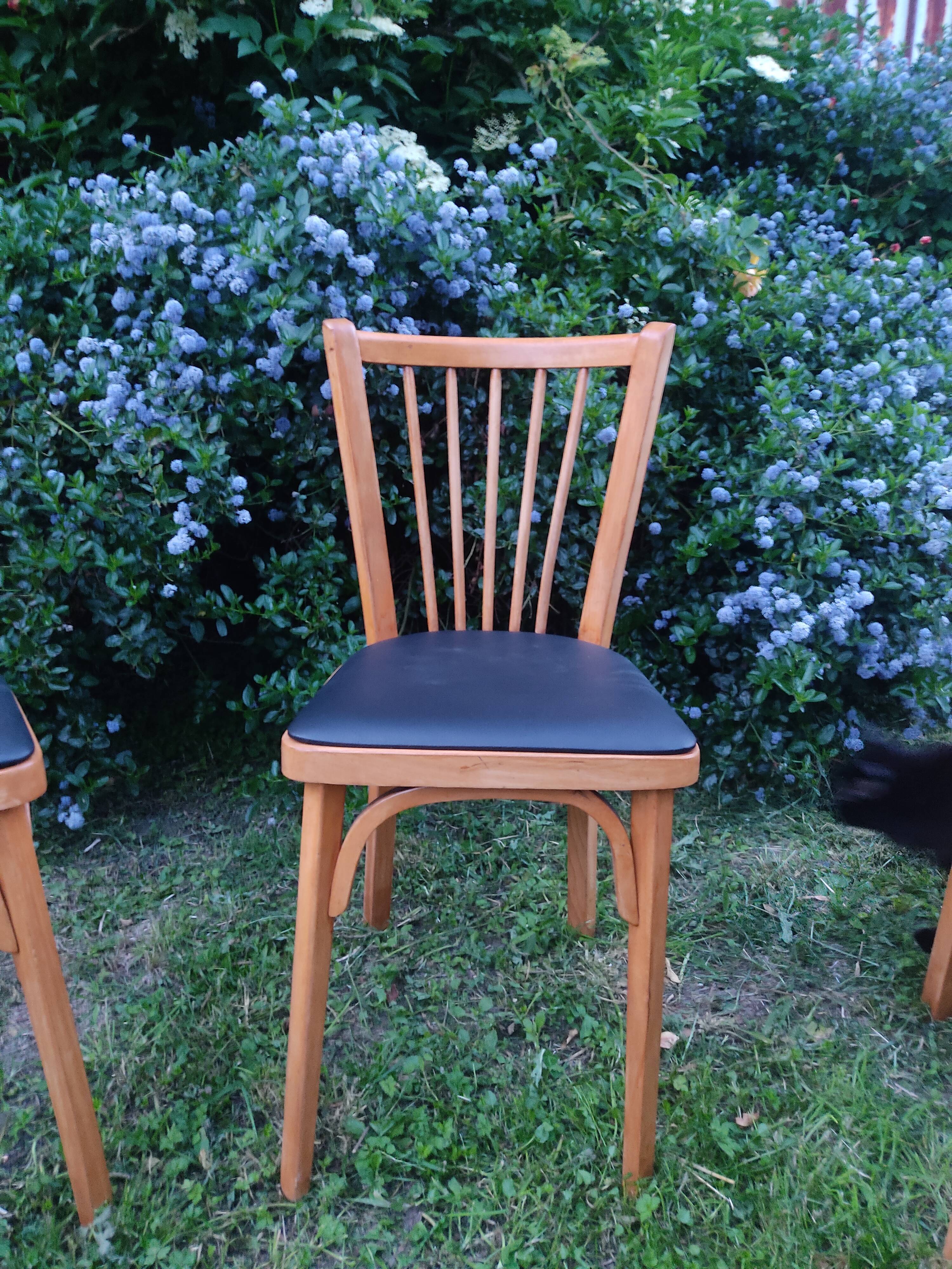 Set of 3 baumann bistro chairs n°12