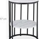 Relaxdays Side Table, 2 Marble Look Tabletops, Metal and MDF, H x D: 57 x 40 cm, for Living Room, White and Gold