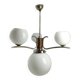 Art Deco chandelier with glass globes, Czechoslovakia, 1950s