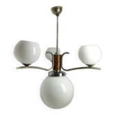 Art Deco chandelier with glass globes, Czechoslovakia, 1950s