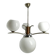 Art Deco chandelier with glass globes, Czechoslovakia, 1950s
