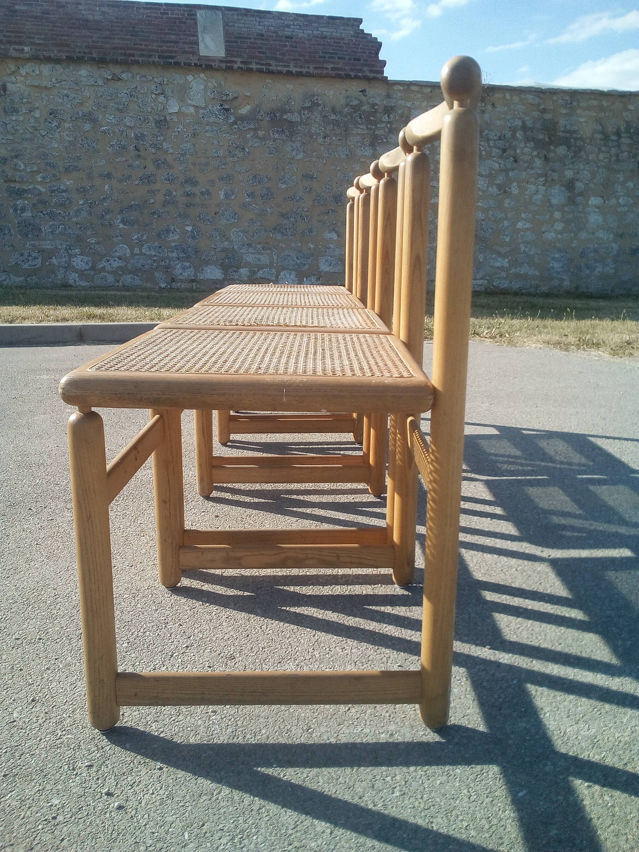 Series of 4 chairs with new canning