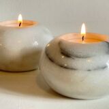 White marble tealight holders from the 70s