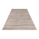 Beige wool ethnic rug