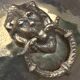 Vintage round flower pot copper brass planter lion feet