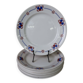 9 Old VF Paris flat plates 'pommettes'