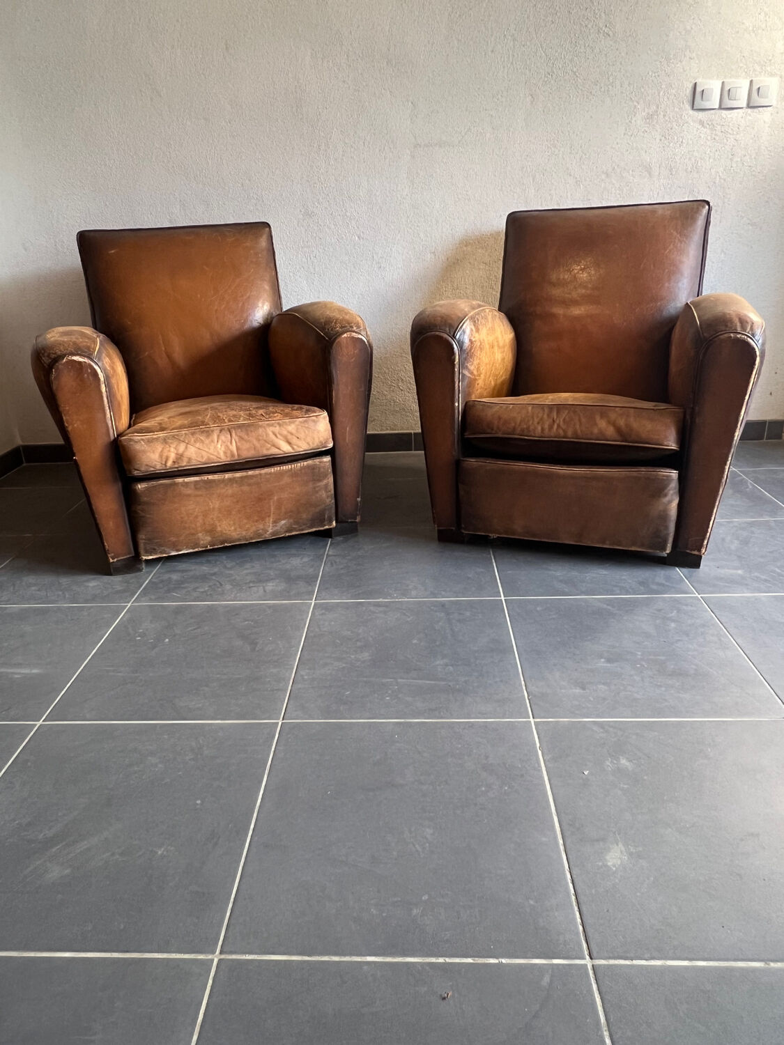 Pair of club chairs