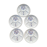 Plate set of 5 St Amand vintage Sologne model