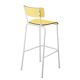 Chaise de bar design annee 50 jaune citron/blanc