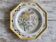 Antique plate with hand-painted floral decoration - 29 cm - yellow