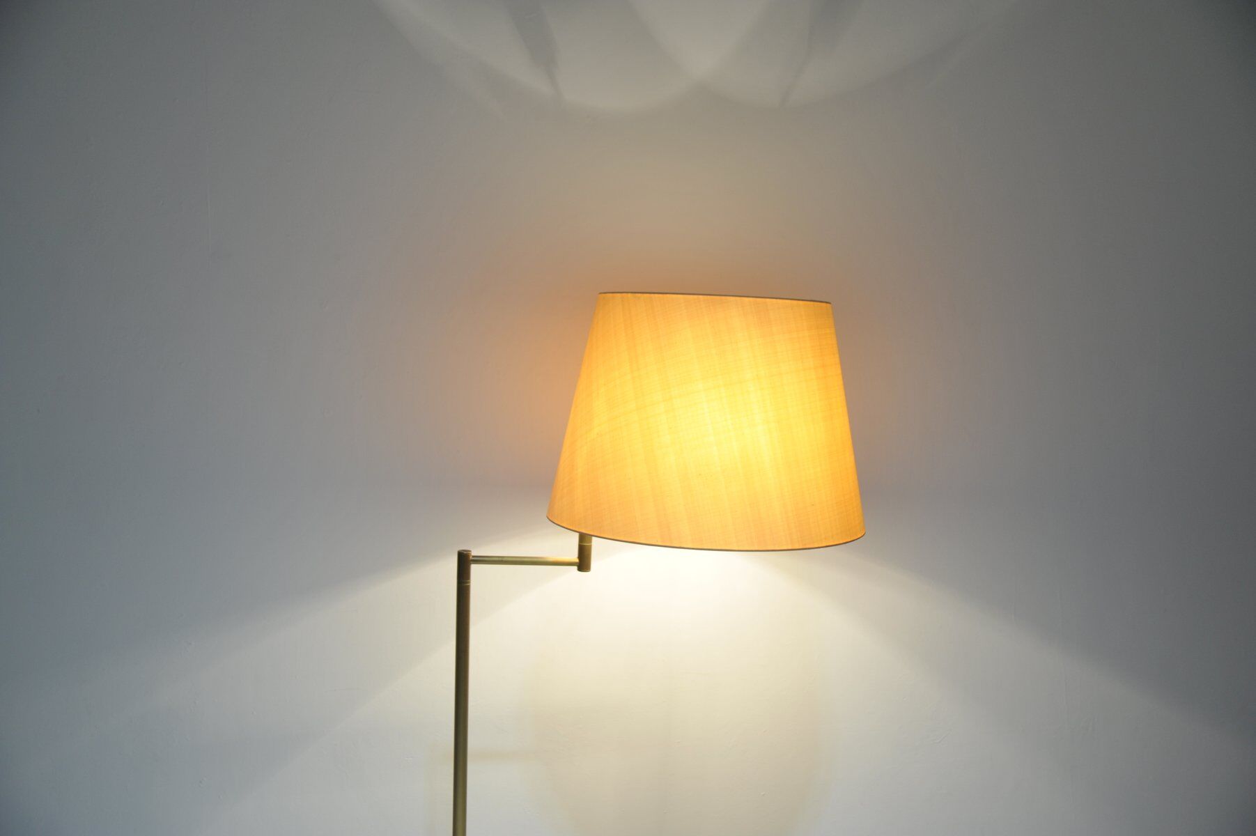 Vintage brass floor lamp with swivel arm, 1970s