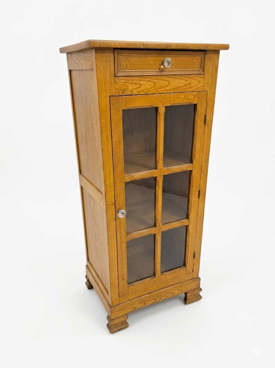 Louis Philippe style antique buffet with glass doors
