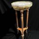 Louis XVI style tripod pedestal table, marble and brass, late 19th century