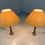 Set of 2 large marble table lamps 1970's