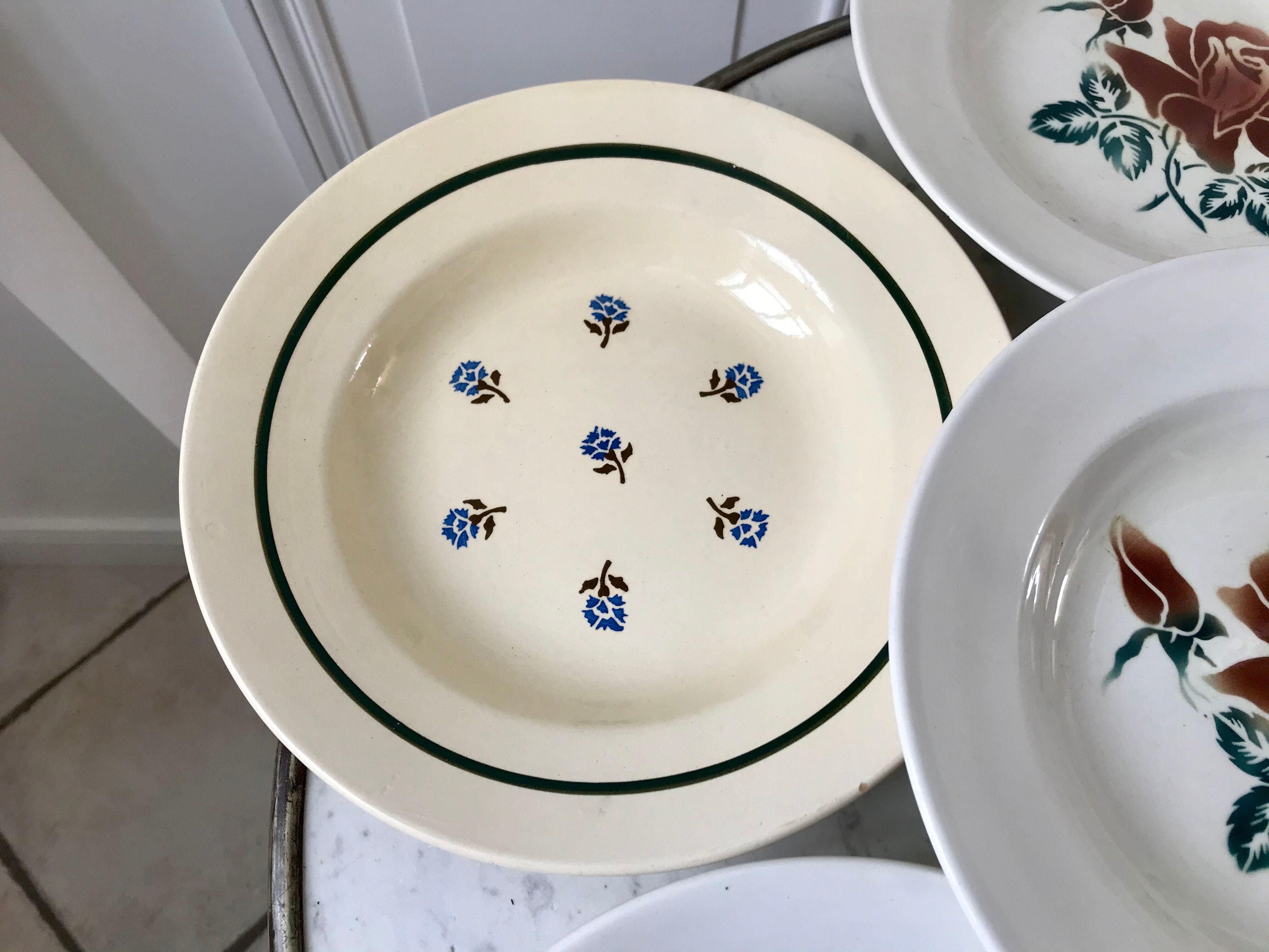 Set of 6 hollow assistants Digoin Sarreguemines and Badonviller years 30-40