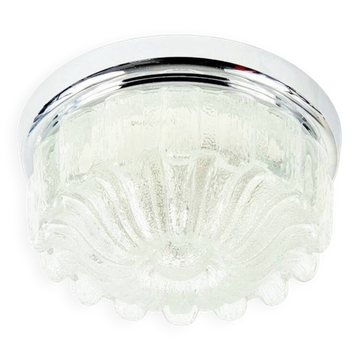 Grand plafonnier en verre en forme de fleur de style mid-century de Limburg, années 1970.