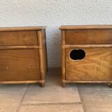 Pair of rattan bedside tables