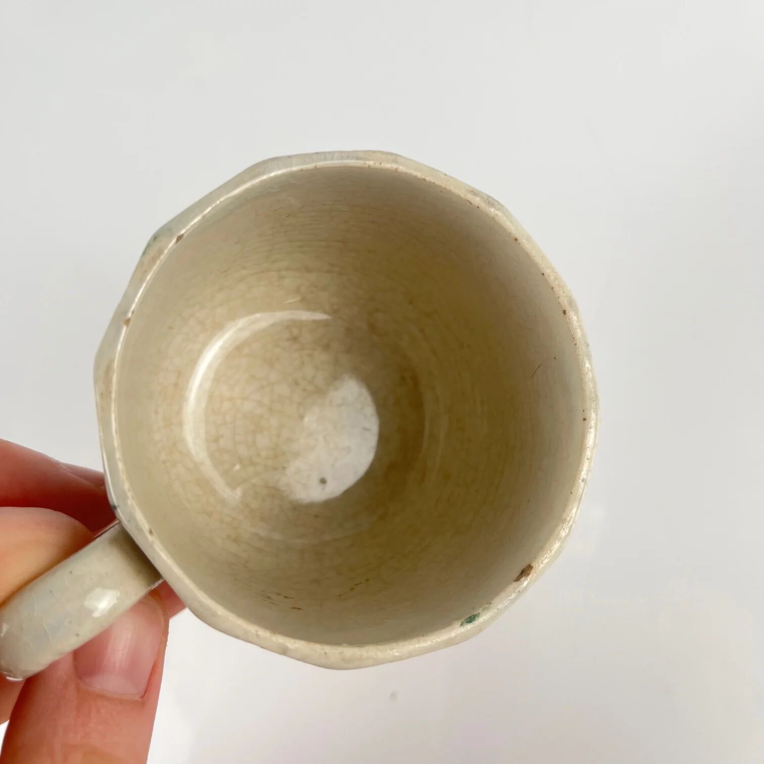 Antique ironstone cup for collection, late 19th - early 20th century.