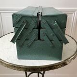 Old blue metal toolbox