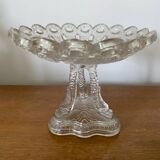Ancienne paire drageoir coupe cristal pied tripode poisson XIXème vintage