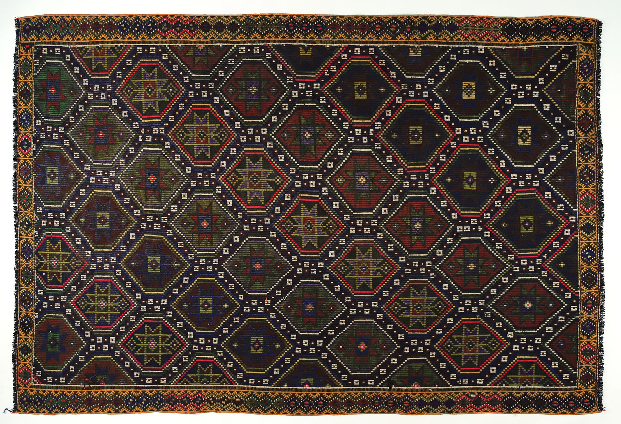 Anatolian handmade kilim rug 288 cm x 185 cm