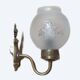 Vintage ball wall light - mid century style - bronze and frosted glass - excellent condition