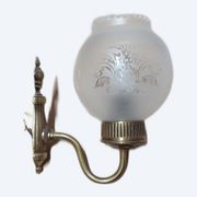 Vintage ball wall light - mid century style - bronze and frosted glass - excellent condition