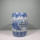 Ceramic stool/side table with oriental design. 1970-1980