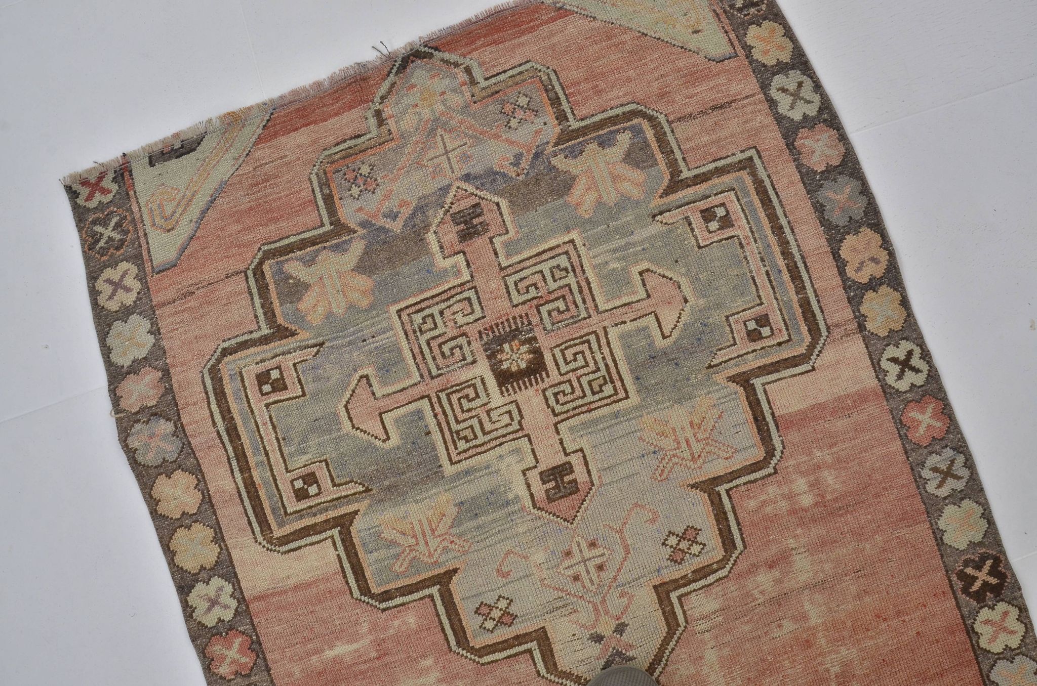 Vintage Antique Floral Oushak Rug sku 1286