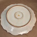 Plat creux rond en faïence bleue diamètre 48 cm signé