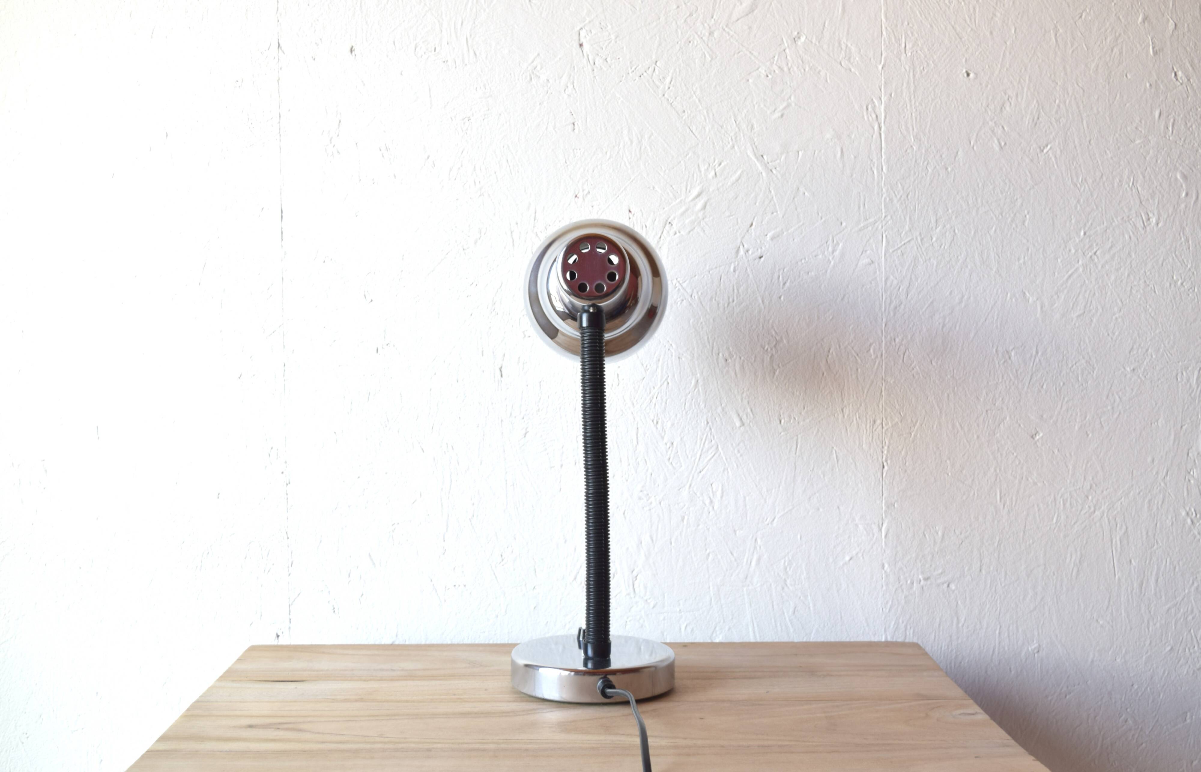 Vintage chrome metal desk lamp - Table lamp - 1960s.