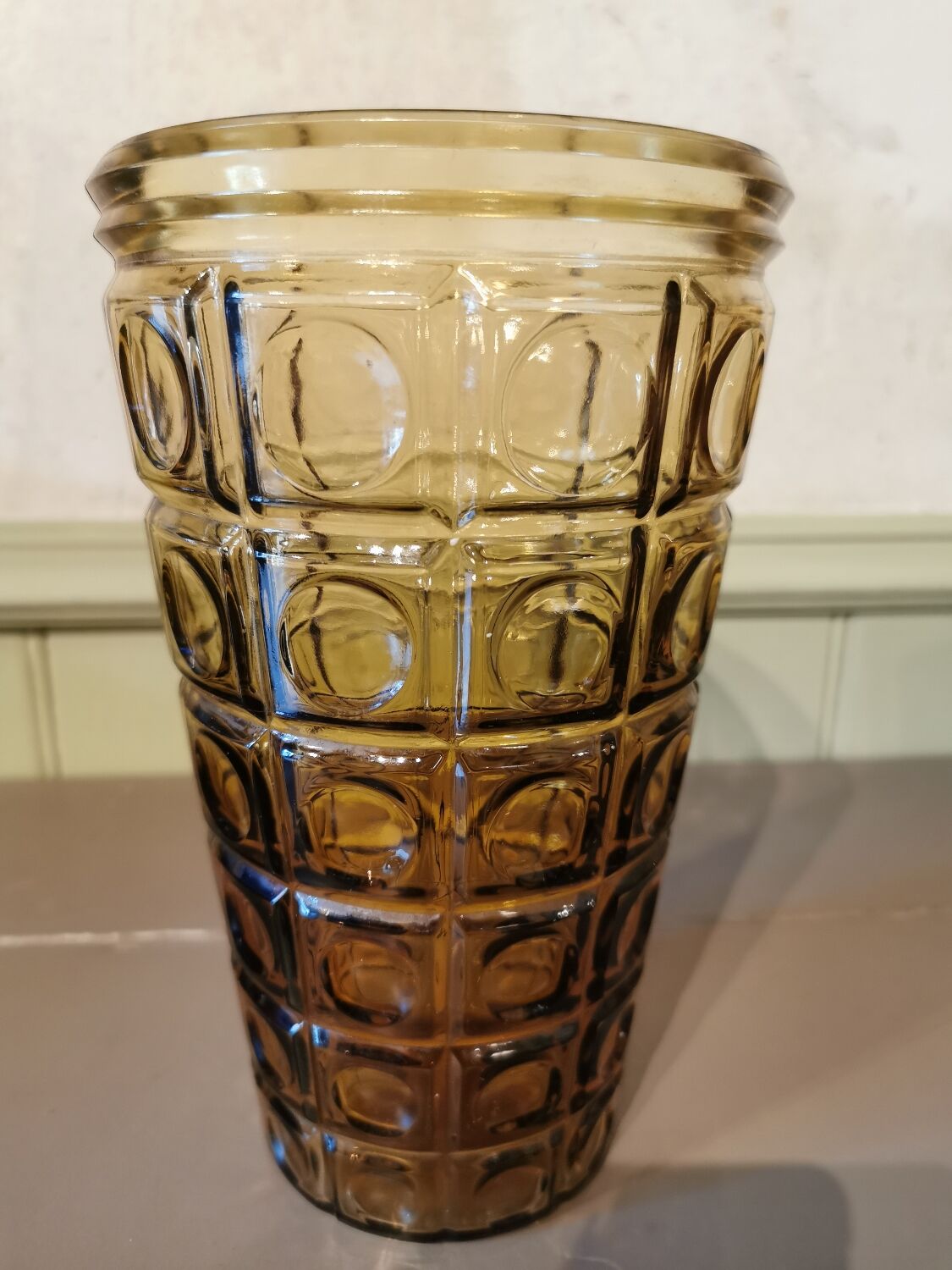Vintage yellow glass vase