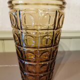 Vase vintage en verre jaune