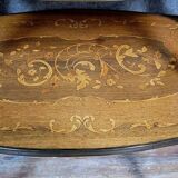 Double-top tea table in marquetry from the Napoleon III period