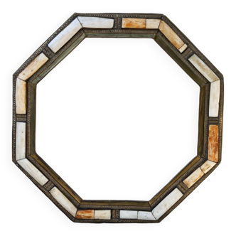 Oriental octogonal frame in Moroccan brass