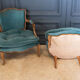 Pair of Louis XV style convertible armchairs Light wood 1900