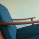 Danish teak lounge chair with blue-green cushions, 1960s
