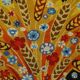 Wall tapestry "the rooster under the bouquet of wheat" signed Rey, circa 1970