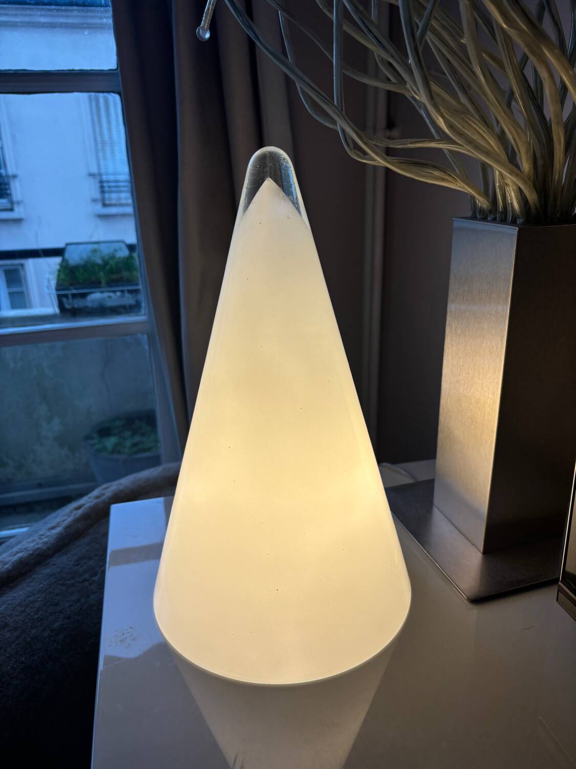 Vintage white opaline lamp teepee habitat