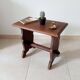 Vintage side table in solid oak, brutalist/rustic.
