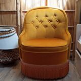 Gold velvet toad chair