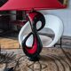 Large modernist lamp "Jamet Paris" in vintage ceramic