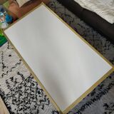 Table basse bois laqué blanc, laiton doré